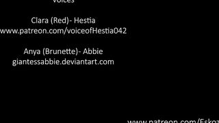 Гигантская милфа пожирает киской девушку мульт