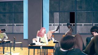 6 SchoolGirls & 2 Teachers Tribbing Orgy