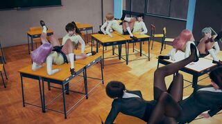 6 SchoolGirls & 2 Teachers Tribbing Orgy