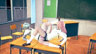 6 SchoolGirls & 2 Teachers Tribbing Orgy