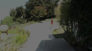 Young brunette takes her bra off to seduce older slut