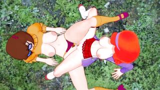 Nerdy Velma Dinkley and Red Headed Daphne Blake - Scooby Doo Lesbian Cartoon