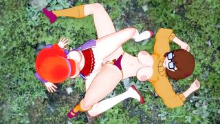 Nerdy Velma Dinkley and Red Headed Daphne Blake - Scooby Doo Lesbian Cartoon