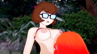 Nerdy Velma Dinkley and Red Headed Daphne Blake - Scooby Doo Lesbian Cartoon