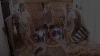 PREMIUMGFS - Texas Twins gets naked and fingering Trio at farmyard