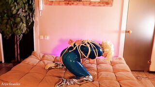 Lesbian Bondage Process Free Porn Video: Latex MILF Arya Grander and Rubber Dominatrix