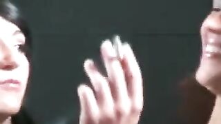 Mandy and Hellizabeth smoking lesbian scene