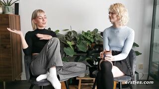 Blonde's First Time Eating Pussy