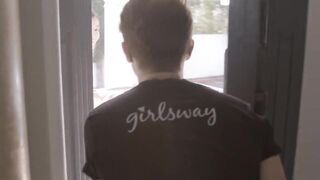 Emily plays with Scarlett