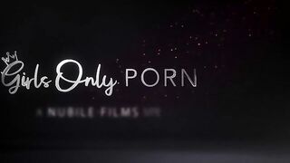 Busty lesbians are making out while getting naked and moaning while eating each other's pussy