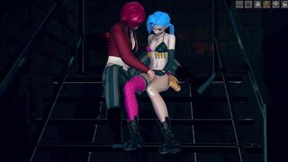 Arcane -- VI x Jinx (Powder) -- League Of Legends -- Honey Select