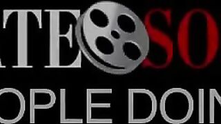 Horny, amateur lesbians are using a strap- on while making love in front of the camera