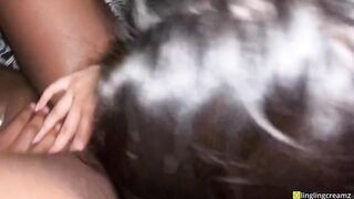 Petite ebony lesbian seduces her thick asian friend ( tribbing , pussy eating )