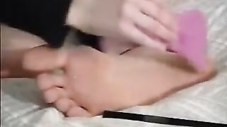 Lesbian foot tickling