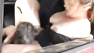 mature and teen Quickie in a car