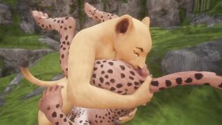 Lesbian Feline Cats Pussy Play - Mouth Full of Piss Ending - Wild Life