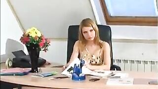 Ladyboss fucked cleaning lady