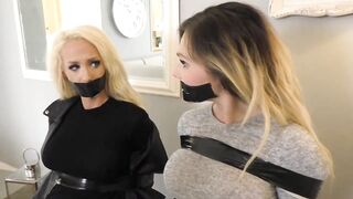 Kinky ladies got tied up and left on the floor the other day and it felt good