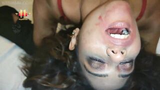 Latin lesbians are making out in the middle of the night and then eating each other's pussy