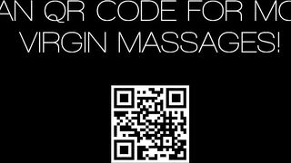 Shy brunette girl enjoys her back massage