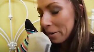 2 teens worship step-moms pantyhose