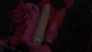 BBW Latina and ebony fuck on the sofa with toys