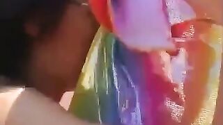 Two french lesbian on a roof