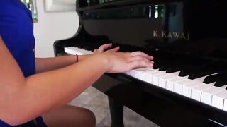 Lesbian teacher is making love with her student, instead of having a piano class, in her home