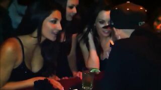 drinks + girls = lesbian kiss