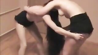 Topless Jean Shorts Catfight