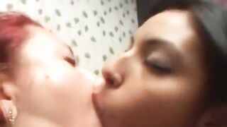 Hot kiss between brazilian lips