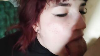 Cock loving girl with braces is giving amazing blowjobs to various guys, because she likes doing it