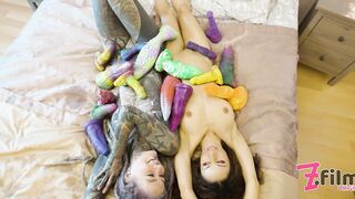 Extreme Anal Huge Dildo Hard Fuck - Big Booty Stretching, Prolapse, Gape, Double Penetration, AtmEXTREME ANAL big toy lesbian