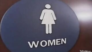 public toilet anal sex pov