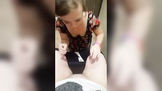 2 Lesbian girls in public toilet