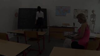 The schoolgirl gets punished by the sexy teacher