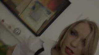 Two lesbians piss continuously while fucking with a cock