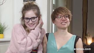 Blonde babe makes her friend's first rimming of her life