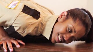 Lesbian prison director and her guard fo rce new team member for sex