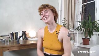 Polyamorous Berliner masturbates tasty in front of the camera