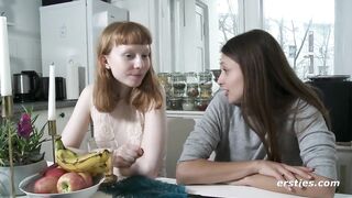 Ersties: Amateur Lesbian Couple Play With Ice