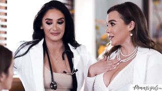 Busty milf doctors enjoy fucking their lesbian stepdaughter (Natasha Nice, Sheena Ryder)
