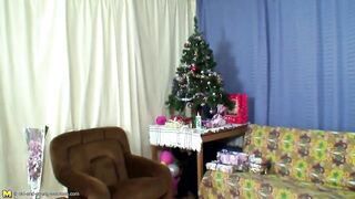 Big lesbian group sex on Christmass with mature moms