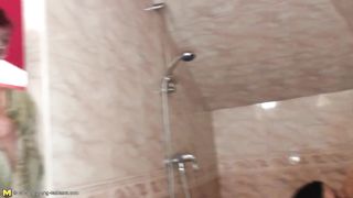 Grandma hard fucked by two younger lesbians