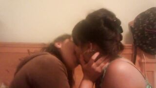 Girls Making Out On A Bed