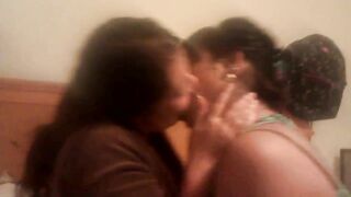 Girls Making Out On A Bed