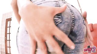 Busty Brunette Teens Wearing Tight Jeans! Round-Ass Cameltoe