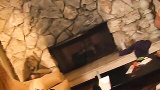 Mature slut plays with tits while friend sucks hard dildo