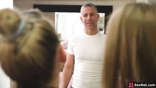 3 blondes having lesbian threesome ass licking each other