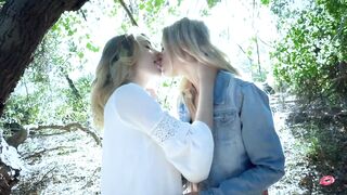Lesbian Blondes Blake Eden And Scarlet Red Cumming Together In The Woods!